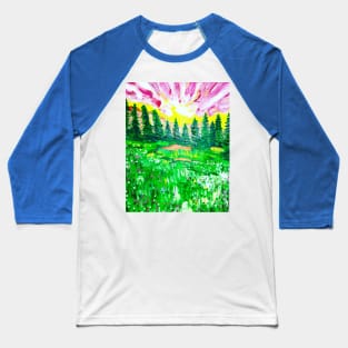 Oregon Mountain Sunset Baseball T-Shirt